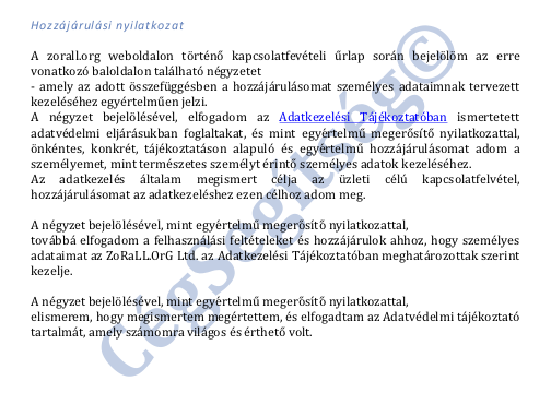 Hozzájárulási nyilatkozat